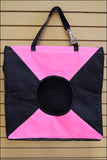 H. Pink Balck Hilason Horse Stable 600 Denier Poly Hay Feed Bag With Mesh Bottom