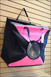 H. Pink Balck Hilason Horse Stable 600 Denier Poly Hay Feed Bag With Mesh Bottom