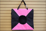 H. Pink Balck Hilason Horse Stable 600 Denier Poly Hay Feed Bag With Mesh Bottom