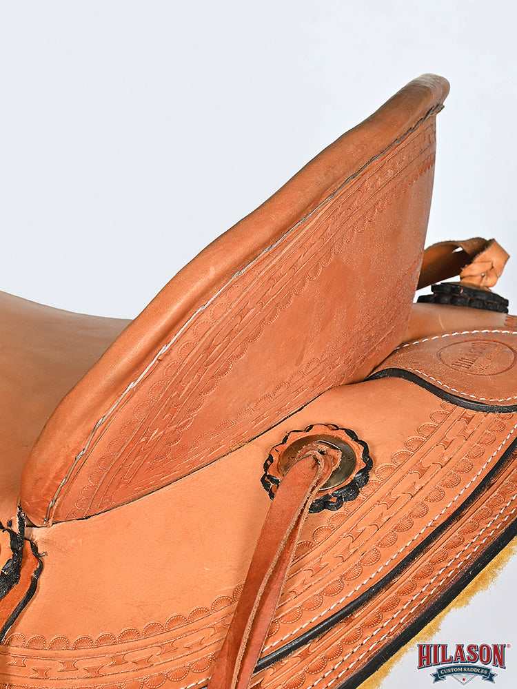 HILASON Western Horse Wade Saddle American Leather Ranch Roping Tan | Hand Tooled & For Horses