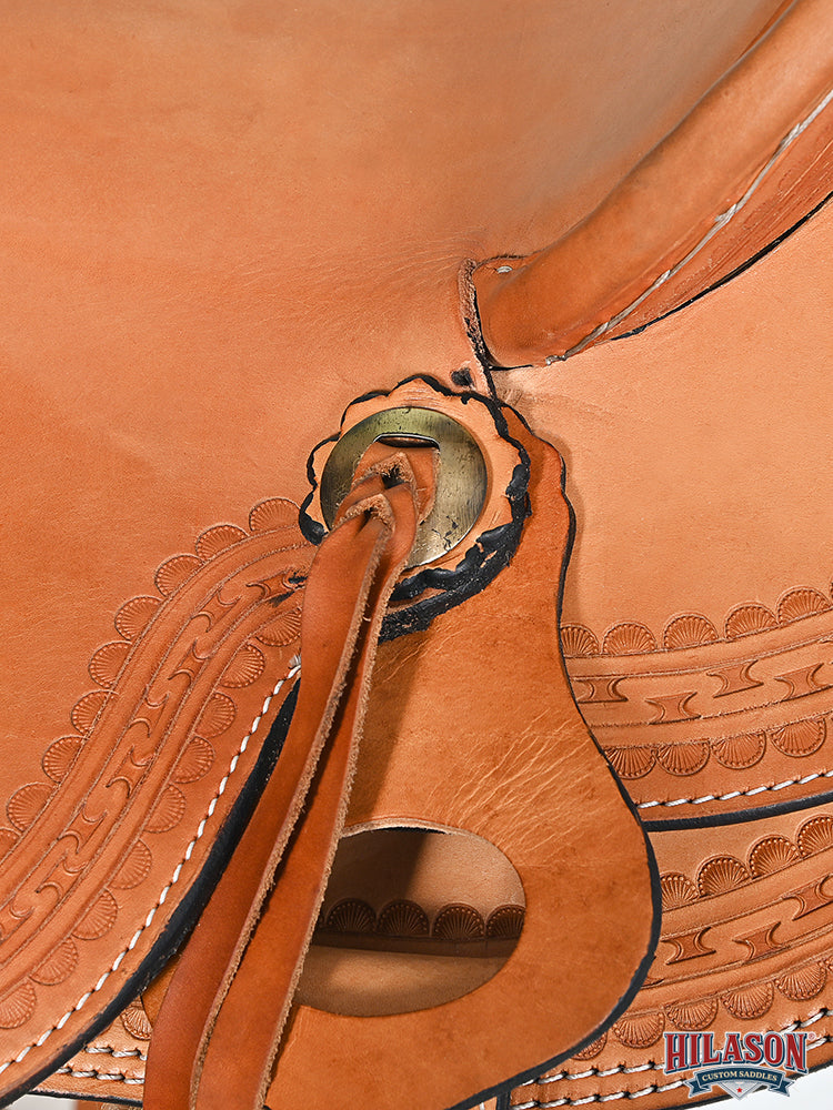 HILASON Western Horse Wade Saddle American Leather Ranch Roping Tan | Hand Tooled & For Horses