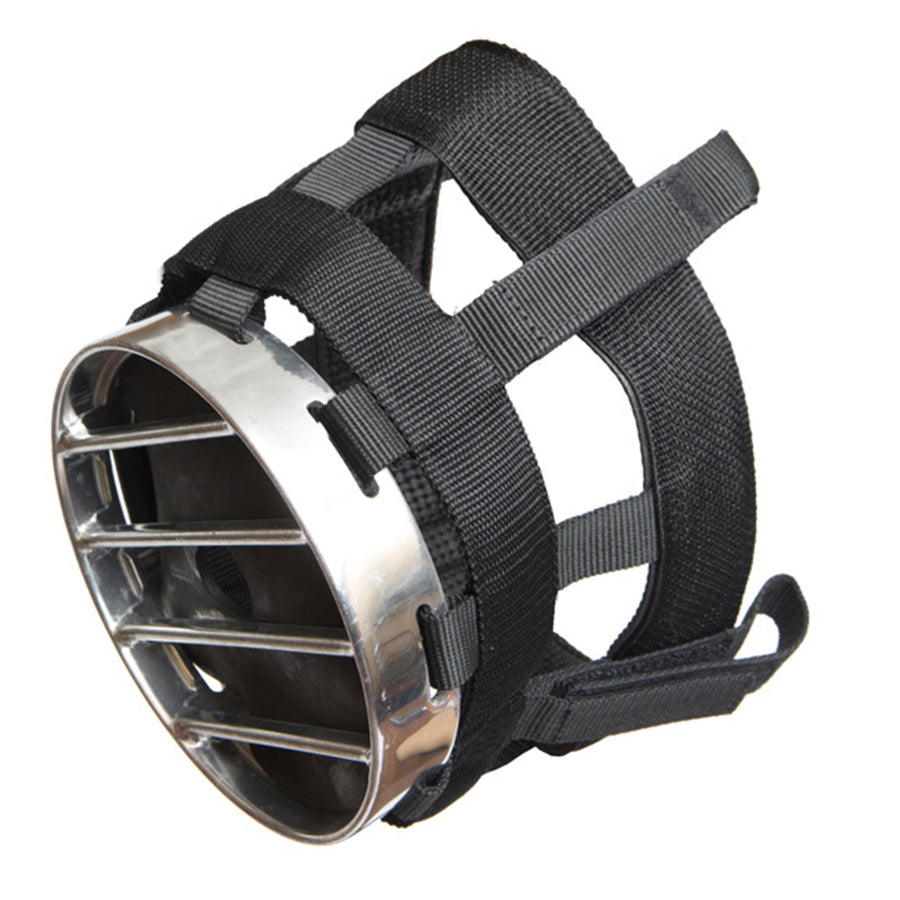Aluminum Framed Cribbing Biting Muzzle Nylon Web Rubber Padding Black - Uhorse