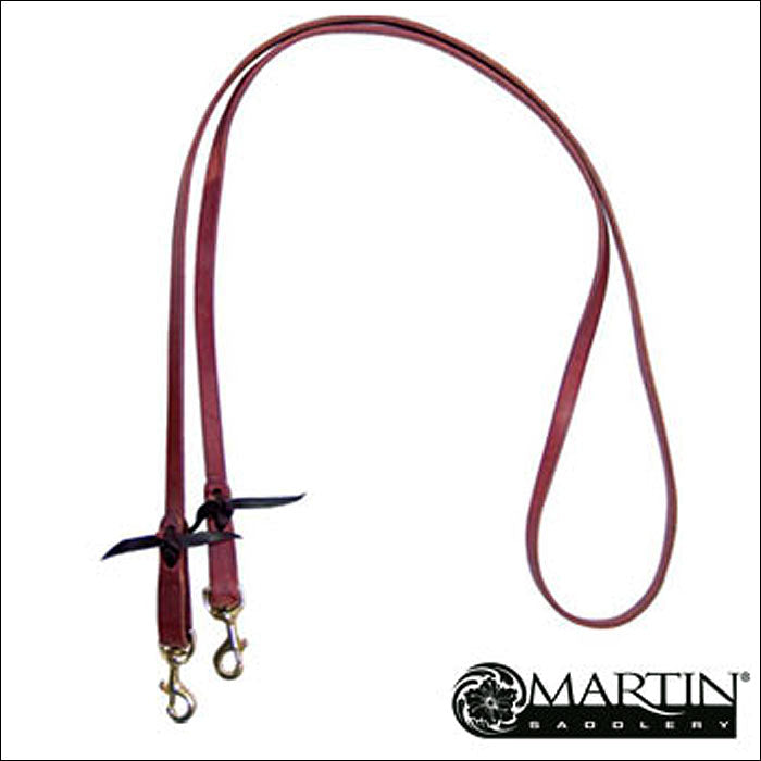 Burgundy leather split reins with brass hardware - Uhorse