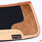 Hilason Western Wool Felt Horse Saddle Pad W/ Leather Along Boder