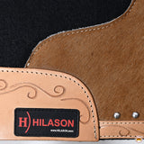 Hilason Western Wool Felt Horse Saddle Pad W/ Leather Along Boder