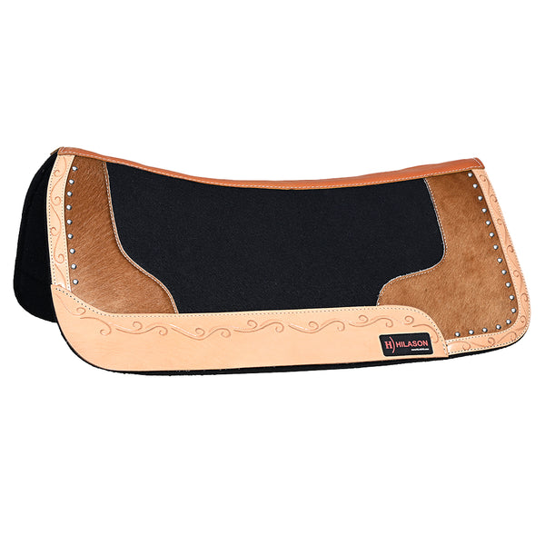 Hilason Western Wool Felt Horse Saddle Pad with Leather Along Boder - Uhorse