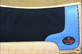 Western Wool Felt Horse Saddle Pad With Alligator Print Leather