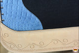 Western Wool Felt Horse Saddle Pad With Alligator Print Leather
