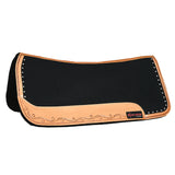 Hilason Western Wool Felt Horse Saddle Pad With Leather Border Black