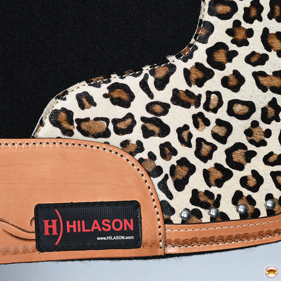 HILASON Western Wool Felt Horse Saddle Pad W/ Distressed Wear Leather | for Horses