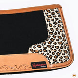 Hilason Western Wool Felt Horse Saddle Pad With Leopard Print Leather