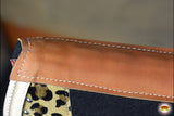 Hilason Western Wool Felt Horse Saddle Pad With Leopard Print Leather