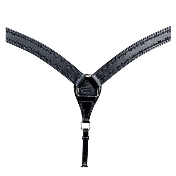 HILASON Western Horse Headstall Breast Collar Set Tack Genuine American Leather Barb Wire Black - Uhorse
