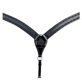 HILASON Western Horse Headstall Breast Collar Set Tack Genuine American Leather Barb Wire Black - Uhorse