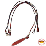 New Hilason Western Rawhide Braided Leather Show Rommel Romel Romal Reins Horse