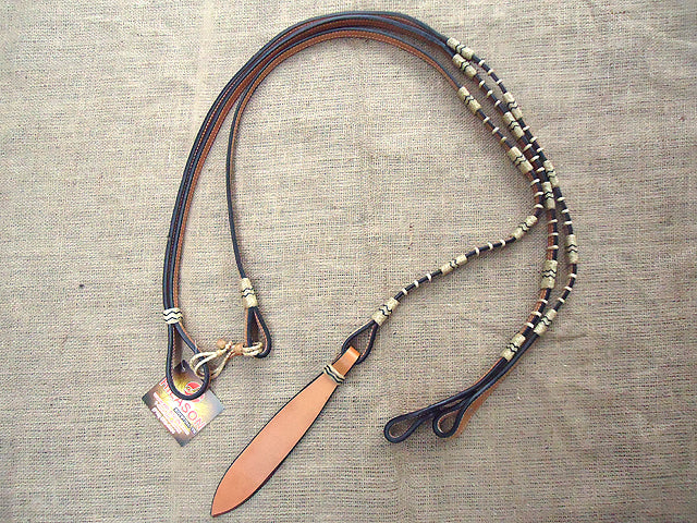 50 In Rawhide Romal Reins Western Braided Leather Show Horse Tan Hilason