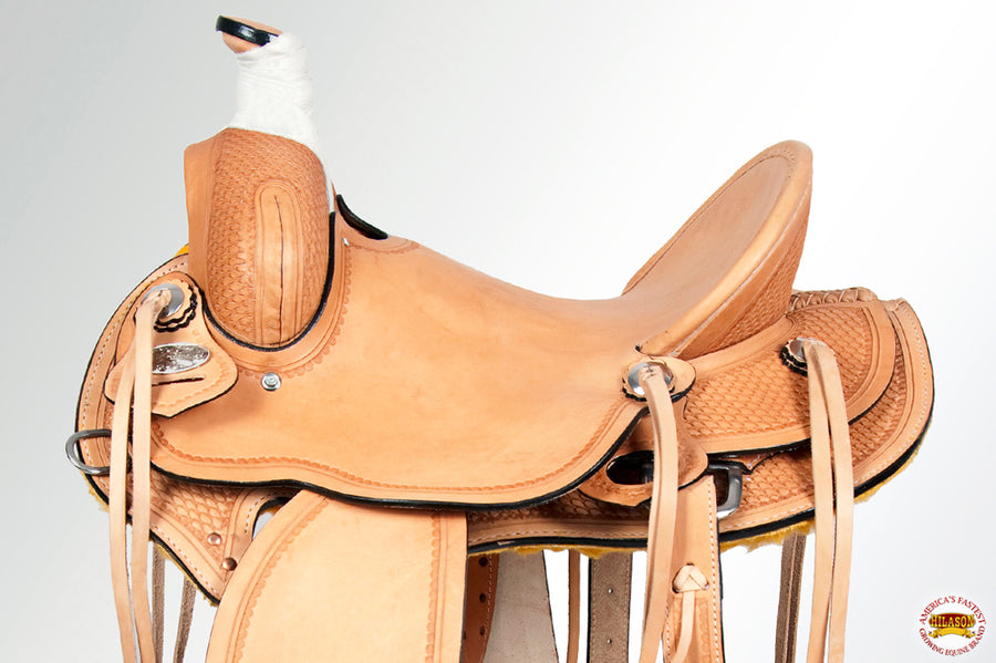 HILASON Western Horse Saddle American Leather Cowboy Trail Ranch Roping Tan | Hand Tooled Wade & For Horses
