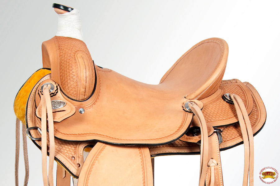 HILASON Western Horse Saddle American Leather Cowboy Trail Ranch Roping Tan | Hand Tooled Wade & For Horses