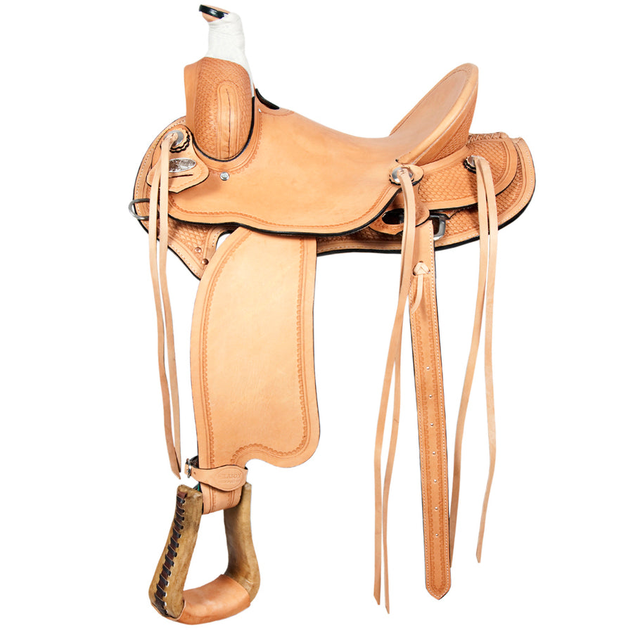 W. H. Saddle American Leather Cowboy Trail Ranch Roping Tan Hilason – by Hilason – Cowboy and equestrian accessories