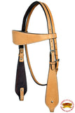 HILASON Western Horse Headstall Breast Collar Set Genuine American Leather Plain Tan | For Horses