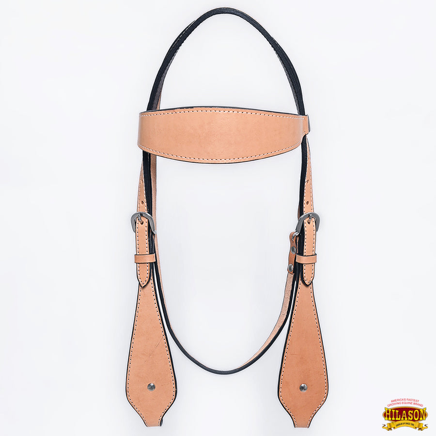 HILASON Western Horse Headstall Breast Collar Set Genuine American Leather Plain Tan | For Horses