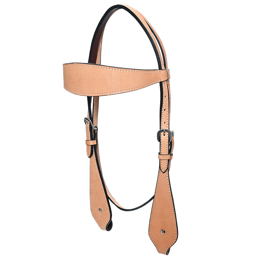 HILASON Western Horse Headstall Tack Genuine American Leather Plain Tan - Uhorse