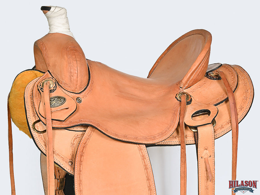 HILASON Western Horse Saddle American Leather Ranch Roping Trail Tan | Hand Tooled Wade & For Horses