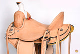 HILASON Western Horse Saddle American Leather Ranch Roping Trail Tan | Hand Tooled | Horse Saddle | Western Saddle | Wade & Roping Saddle | Horse Leather Saddle | Saddle For Horses