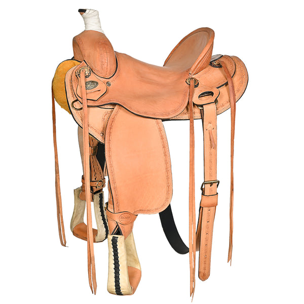 Western Horse Saddle American Leather Ranch Roping Trail Hilason Tan - Uhorse