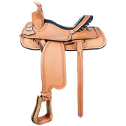 HILASON Western Horse Saddle Tan American Leather Ranch Roping Trail | Hand Tooled | Horse Saddle | Western Saddle | Wade & Roping Saddle | Horse Leather Saddle | Saddle For Horses