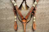 Western Horse Headstall Breast Collar Set Tack American Leather Hilason