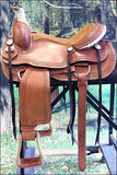 16" Hilason Western Hand Tooled Leather Cowboy Wade Ranch Roping Saddle Tan