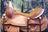 16" Hilason Western Hand Tooled Leather Cowboy Wade Ranch Roping Saddle Tan