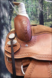 16" Hilason Western Hand Tooled Leather Cowboy Wade Ranch Roping Saddle Tan