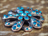 HILASON Western Screw Back Concho Copper Finish Floral Bling Crystal Turquoise Color | Bridle Conchos | Slotted Conchos