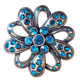 Set Of 16 Western Screw Back Concho Copper Finish Floral Bling Crystal - Uhorse