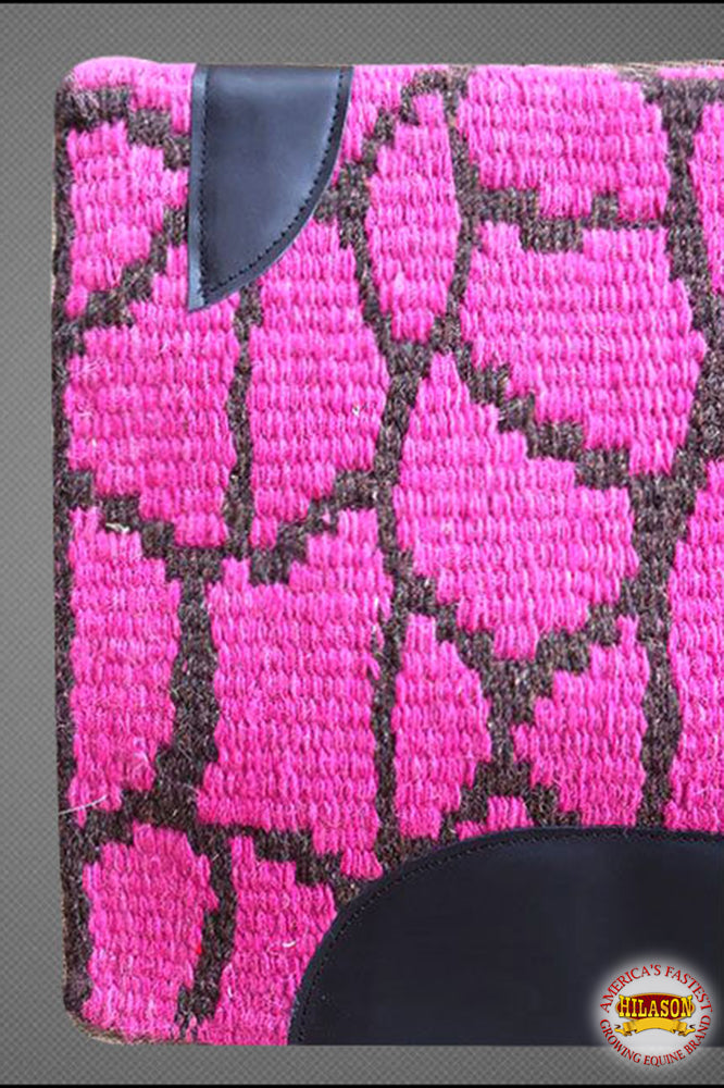 Hilason Horse Western Saddle Blanket New Zealand Wool Pink