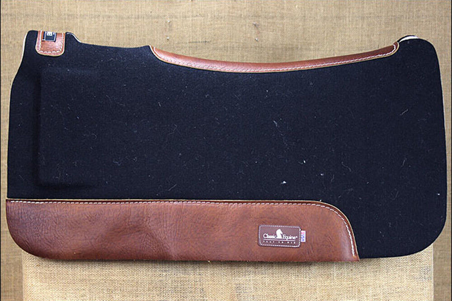 30X32 Classic Equine Biofit Virgin Wool Horse Saddle Shim Pad Black