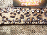 New Hilason Western Show Tack Cheetah Print Cowhide Hair On Leather Adult Spur S