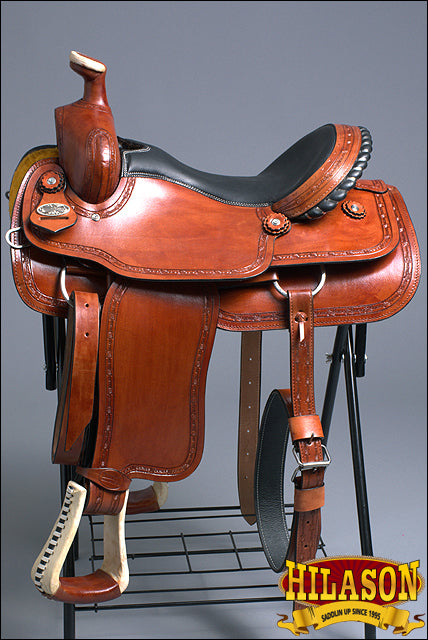 15 In Western Horse Saddle American Leather Ranch Roping Trail Hilason Tan Kote - Uhorse