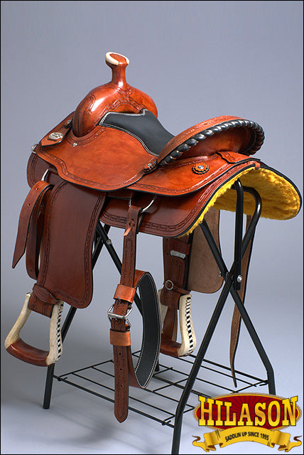 HILASON Western Horse Saddle American Leather Ranch Roping Trail Tan Kote | Hand Tooled Wade & For Horses