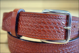 Leather Gun Holster Belt Medium Brown Hand Made Buffalo Hide Stitched