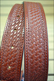 Leather Gun Holster Belt Medium Brown Hand Made Buffalo Hide Stitched