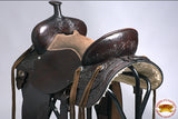 Hilason Western Hand Tooled Leather Cowboy Wade Ranch Roping Saddle Brown