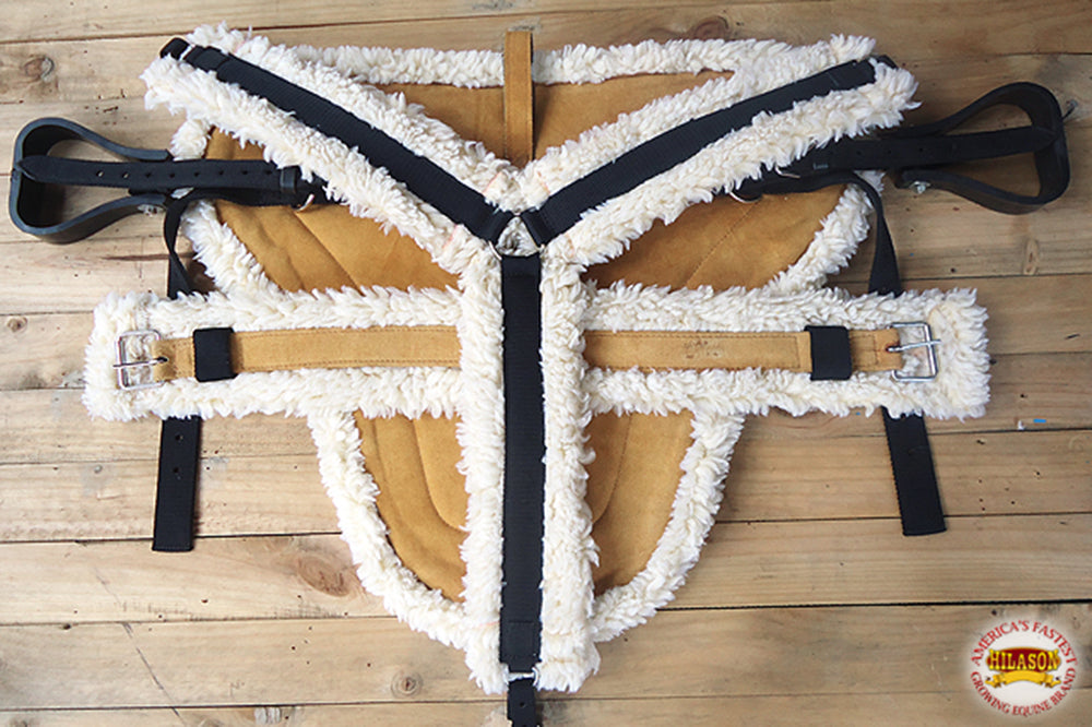 Hilason Western Horse Suede Leather Bareback Pad, Breast Collar & Girth