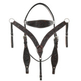 HILASON Western Horse Headstall Breast Collar Set Tack Genuine American Leather