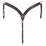 HILASON Western Horse Breast Collar Tack Genuine American Leather Floral Dark Brown - Uhorse