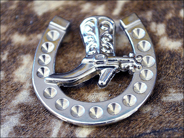 HILASON Western Screw Back Concho Nickel Finish Horse Shoe Design Saddle Cowboy | Belt Slotted Conchos