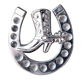 Set Of 2 Western Screw Back Concho Nickel Horse Shoe Design Saddle - Uhorse