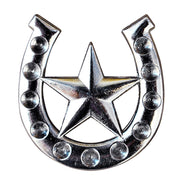 HILASON Western Screw Back Concho Nickel Horse Shoe Star Design Saddle Black Color | Bridle Conchos Slotted